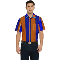 Abstract Blue And Orange 930 Men s Short Sleeve Pocket Shirt  by KorokStudios