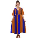 Abstract Blue And Orange 930 Kimono Sleeve Boho Dress View1