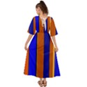 Abstract Blue And Orange 930 Kimono Sleeve Boho Dress View2