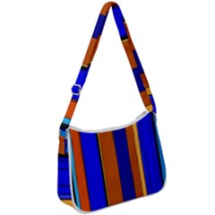 Abstract Blue And Orange 930 Zip Up Shoulder Bag