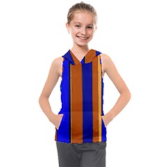 Abstract Blue And Orange 930 Kids  Sleeveless Hoodie by KorokStudios