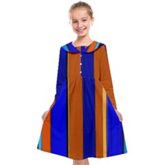 Abstract Blue And Orange 930 Kids  Midi Sailor Dress by KorokStudios