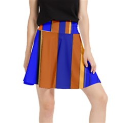 Abstract Blue And Orange 930 Waistband Skirt by KorokStudios