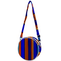 Abstract Blue And Orange 930 Crossbody Circle Bag by KorokStudios