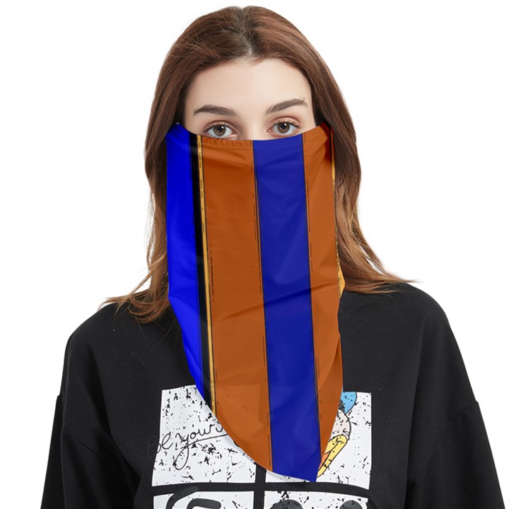 Abstract Blue And Orange 930 Face Covering Bandana (Triangle)