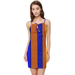 Abstract Blue And Orange 930 Summer Tie Front Dress by KorokStudios