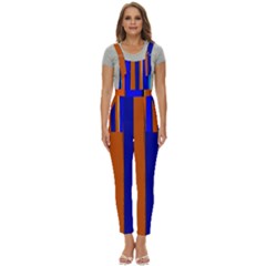 Abstract Blue And Orange 930 Women s Pinafore Overalls Jumpsuit by KorokStudios