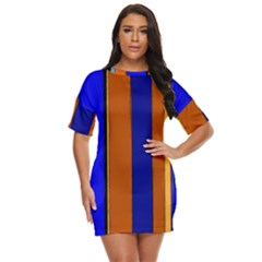 Abstract Blue And Orange 930 Just Threw It On Dress by KorokStudios