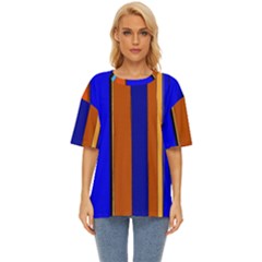 Abstract Blue And Orange 930 Oversized Basic Tee