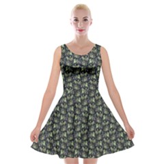 Robot Skull Extreme Close Up Velvet Skater Dress by dflcprintsclothing