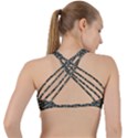 Robot Skull Extreme Close Up Criss Cross Racerback Sports Bra View2