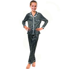 Robot Skull Extreme Close Up Kid s Satin Long Sleeve Pajamas Set by dflcprintsclothing