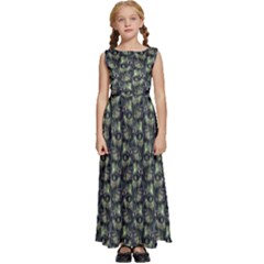 Robot Skull Extreme Close Up Kids  Satin Sleeveless Maxi Dress by dflcprintsclothing