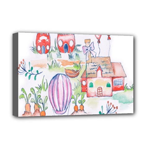 Easter Village  Deluxe Canvas 18  X 12  (stretched) by ConteMonfrey