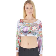 Easter Village  Long Sleeve Crop Top by ConteMonfrey