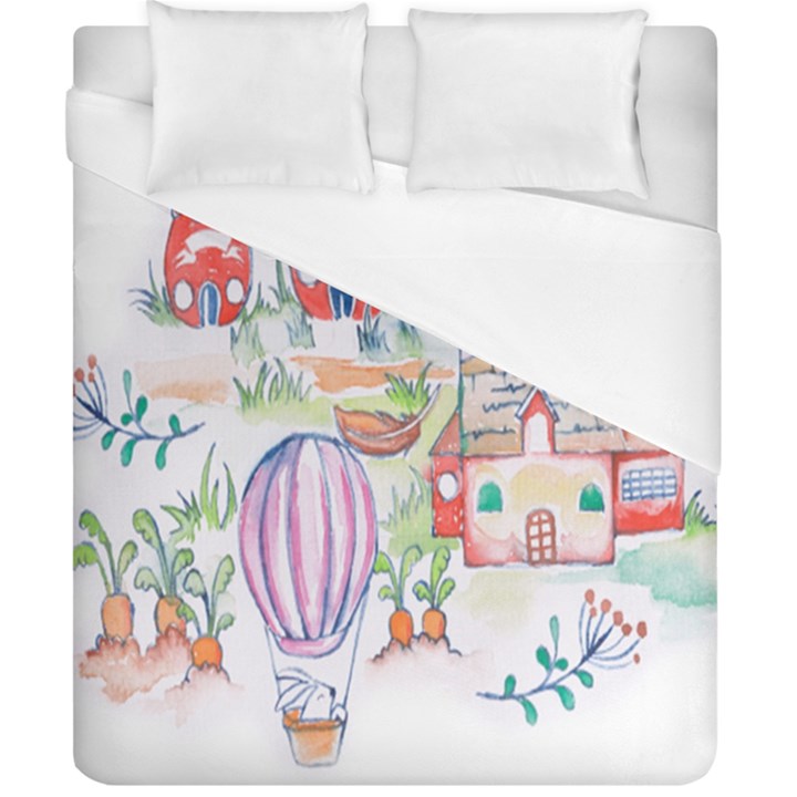 Easter Village  Duvet Cover (California King Size)