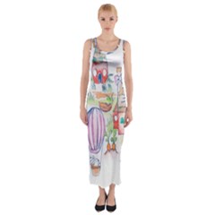 Easter Village  Fitted Maxi Dress by ConteMonfrey