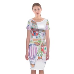 Easter Village  Classic Short Sleeve Midi Dress by ConteMonfrey