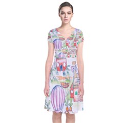 Easter Village  Short Sleeve Front Wrap Dress by ConteMonfrey