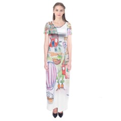 Easter Village  Short Sleeve Maxi Dress by ConteMonfrey