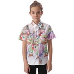 Easter Village  Kids  Short Sleeve Shirt by ConteMonfrey