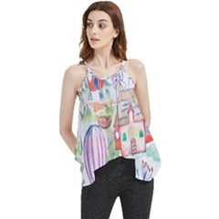 Easter Village  Flowy Camisole Tank Top by ConteMonfrey