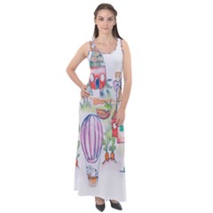 Easter Village  Sleeveless Velour Maxi Dress by ConteMonfrey