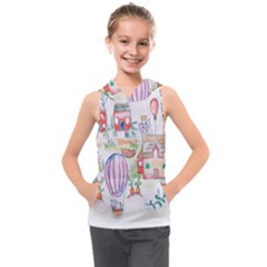 Easter Village  Kids  Sleeveless Hoodie by ConteMonfrey