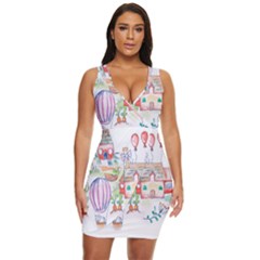 Easter Village  Draped Bodycon Dress by ConteMonfrey