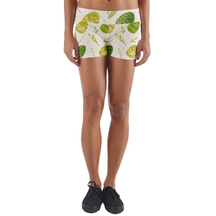 Easter Green Eggs  Yoga Shorts