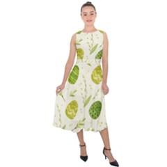 Easter Green Eggs  Midi Tie-back Chiffon Dress by ConteMonfrey