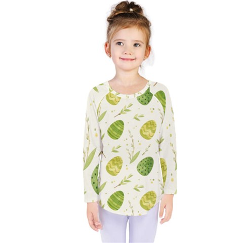 Easter Green Eggs  Kids  Long Sleeve Tee by ConteMonfrey