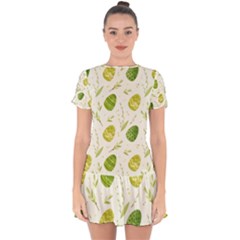 Easter Green Eggs  Drop Hem Mini Chiffon Dress by ConteMonfrey