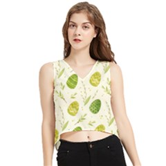 Easter Green Eggs  V-neck Cropped Tank Top by ConteMonfrey