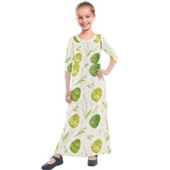 Easter Green Eggs  Kids  Quarter Sleeve Maxi Dress by ConteMonfrey