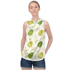 Easter Green Eggs  High Neck Satin Top by ConteMonfrey