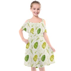 Easter Green Eggs  Kids  Cut Out Shoulders Chiffon Dress by ConteMonfrey