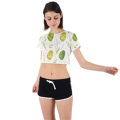 Easter Green Eggs  Tie Back Short Sleeve Crop Tee by ConteMonfrey