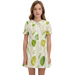 Easter Green Eggs  Kids  Sweet Collar Dress by ConteMonfrey