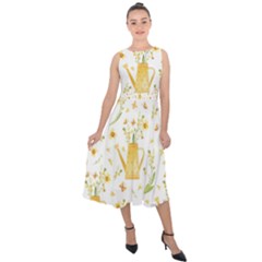 Easter Garden   Midi Tie-back Chiffon Dress by ConteMonfrey