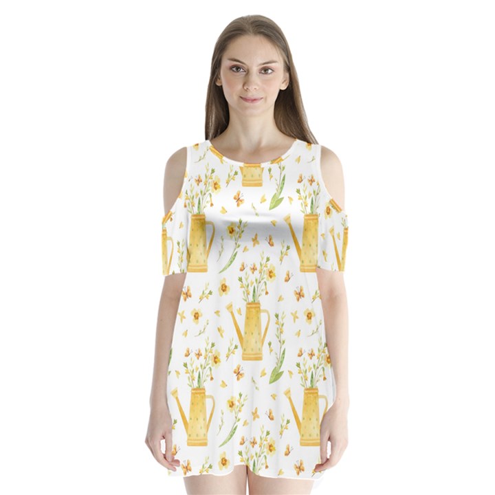 Easter Garden   Shoulder Cutout Velvet One Piece