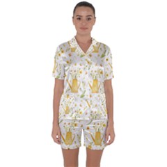 Easter Garden   Satin Short Sleeve Pajamas Set by ConteMonfrey