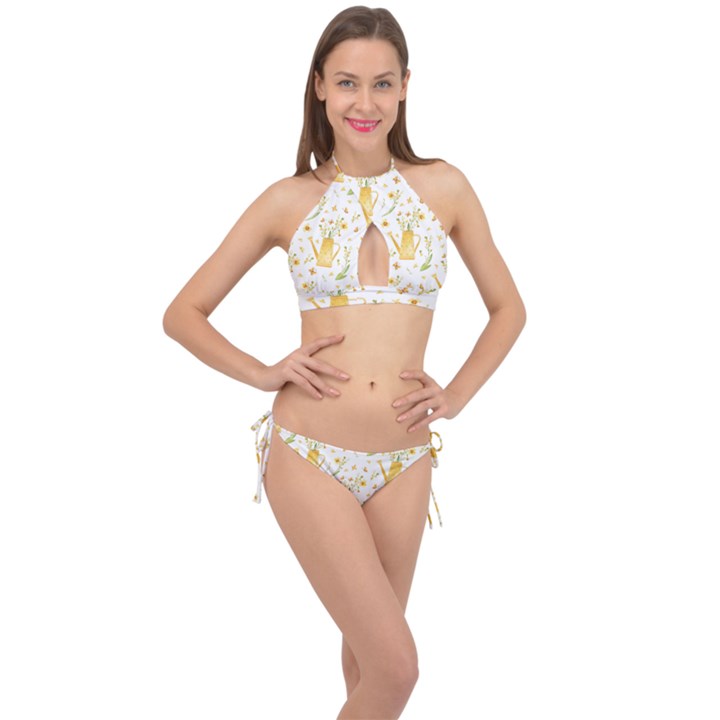 Easter Garden   Cross Front Halter Bikini Set