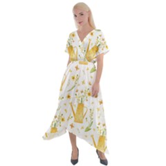 Easter Garden   Cross Front Sharkbite Hem Maxi Dress by ConteMonfrey