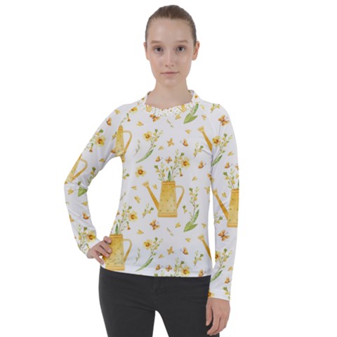 Easter Garden   Women s Pique Long Sleeve Tee by ConteMonfrey