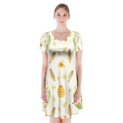 Easter Egg Short Sleeve V-neck Flare Dress by ConteMonfrey