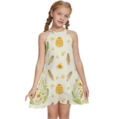 Easter Egg Kids  Halter Collar Waist Tie Chiffon Dress by ConteMonfrey