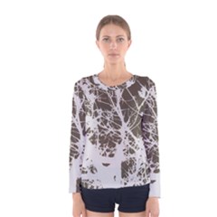 Botanical Motif Drawing Design Women s Long Sleeve Tee