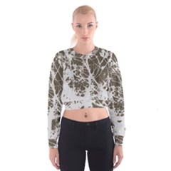 Botanical Motif Drawing Design Cropped Sweatshirt