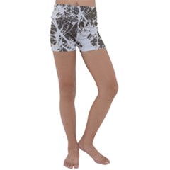 Botanical Motif Drawing Design Kids  Lightweight Velour Yoga Shorts